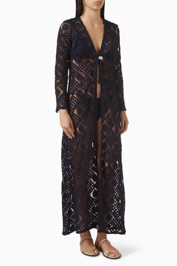 قفطان نيريا بزر بحلية بلؤلؤ كروشيه