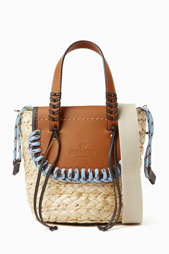 Habanera Trek Bag in Raffia & Leather