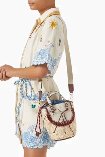 Habanera Trek Bag in Raffia & Leather