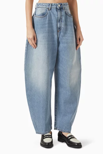 Sculptural Barrel-leg Jeans in Denim