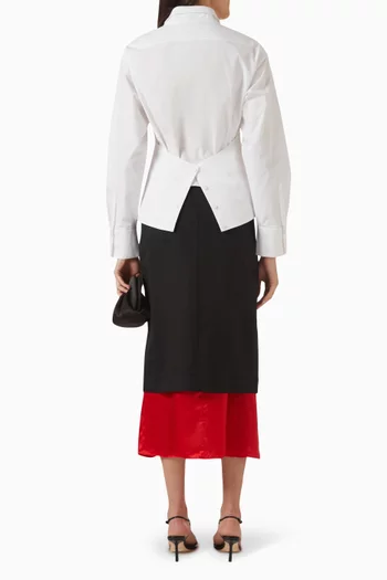 Reinvented Tuxedo Wrap Shirt in Cotton