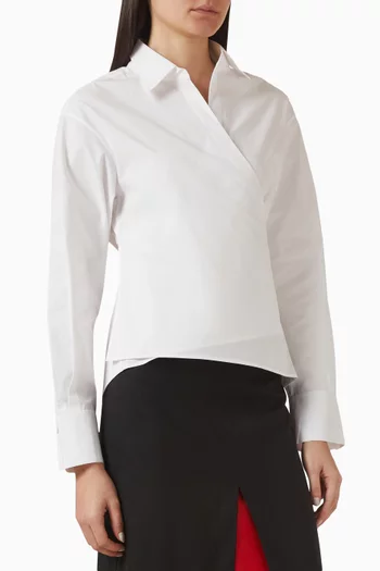 Reinvented Tuxedo Wrap Shirt in Cotton