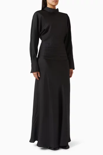 Tuxedo Maxi Dress in Silk