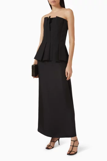 Sculptural Tulip Bustier Maxi Dress