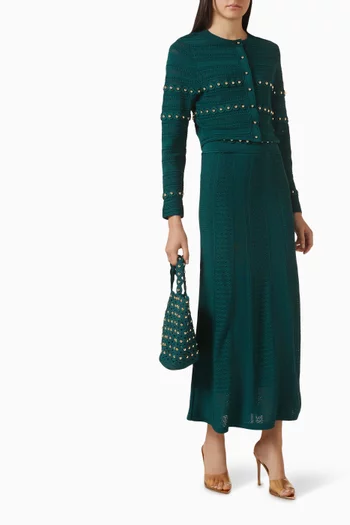 Vanea Bead-embellished Knit Skirt