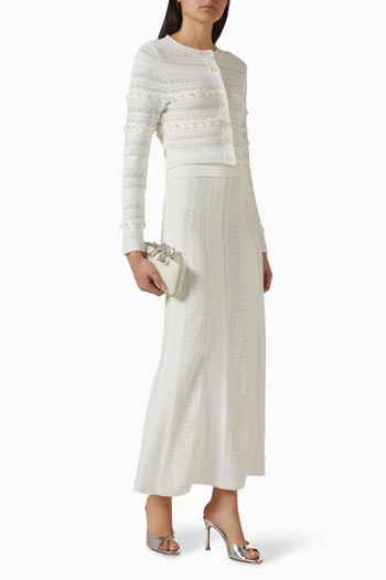 Vanea Bead-embellished Knit Skirt