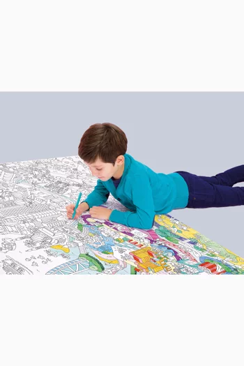 Giant Atlas & Dubai Colouring Poster Set