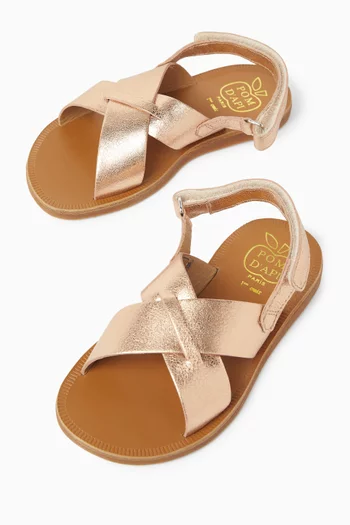 Plagette Cross Sandals in Leather