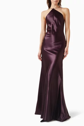 Curved Dress in Silk