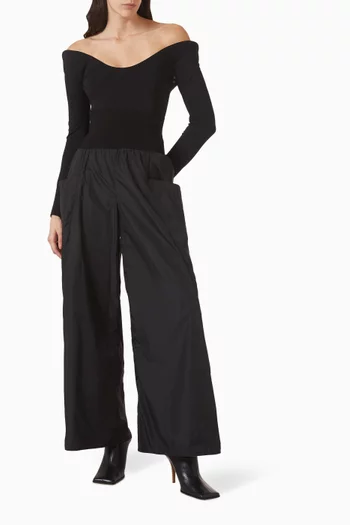 Curved Bodysuit in Soft Jersey