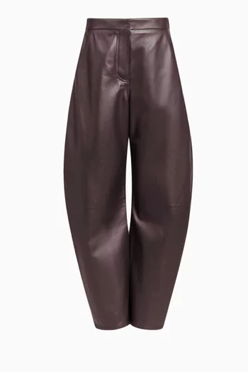 Low Round Pants in Leather