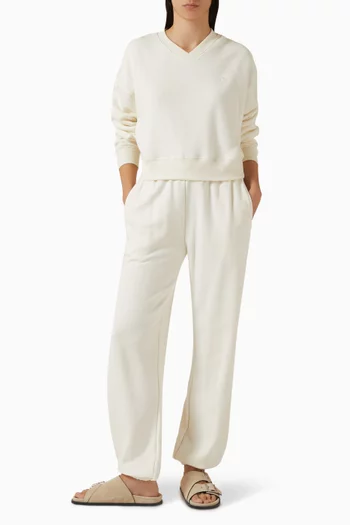 Crop V-neck Sweatshirt in French Terry