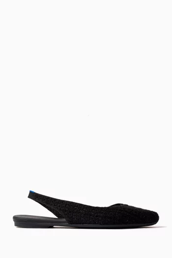 The Almond Slingback Flats in Knit