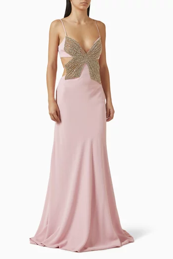 Velise Cut-out Gown in Crepe
