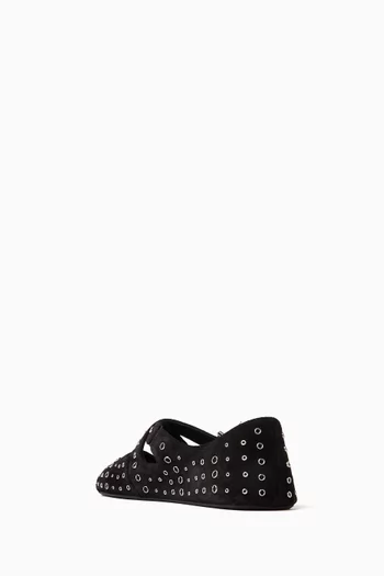 Criss-cross Ballet Flats in Suede