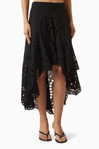 تنورة فين بتطريزات إنجليزية مزيج قطن