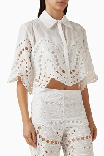 Storm Broderie Anglaise Blouse in Cotton Blend