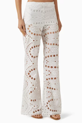 Stern Broderie Anglaise Pants in Cotton Blend