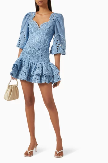 تنورة نيريسا بتطريزات إنجليزية مزيج قطن