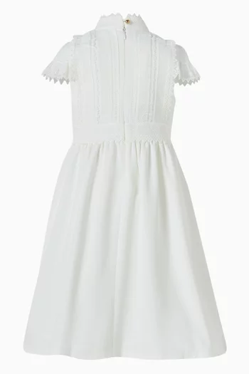 Lace Buttoned Dress in Crepe