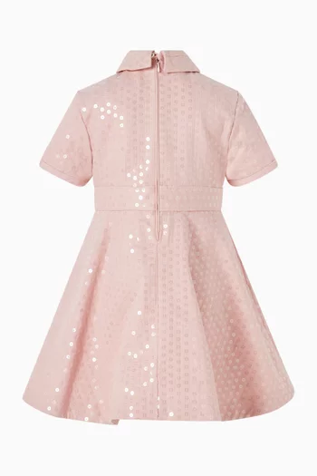 Sequin-embellished Shirt Dress in Denim