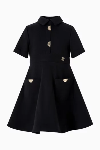 Collared Shirt Dress in Cotton-fleece