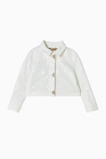 Sequin-embellished Jacket in Denim