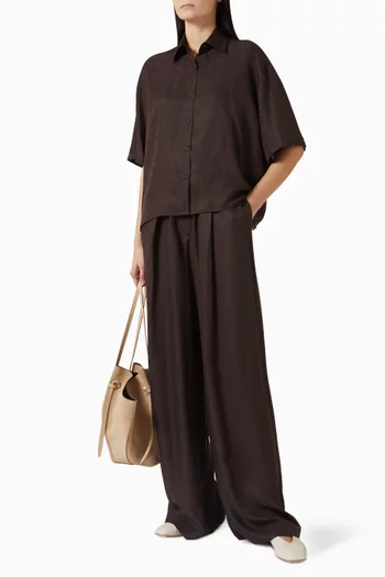 Crop Shirt in Silk-jacquard