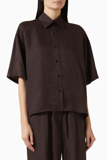 Crop Shirt in Silk-jacquard