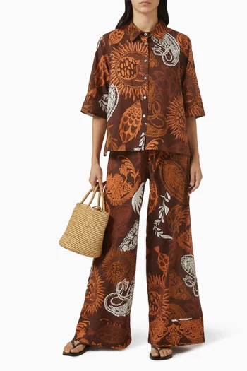 Tie-waist Wide-leg Pants