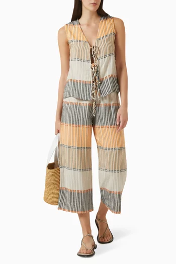 Zakar Tie-up Stripe Top