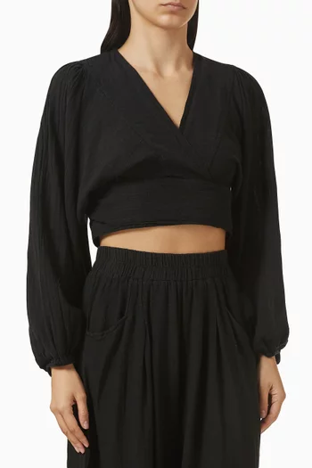 Tie-up Crop Top in Cotton Blend
