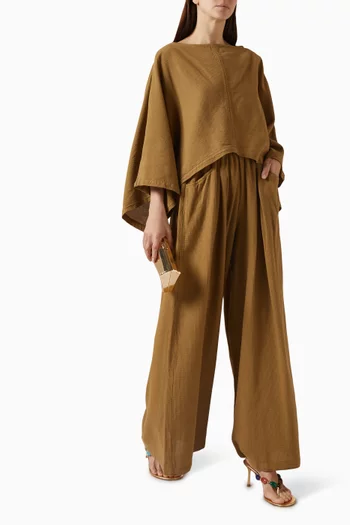 بنطال بقصة ساق واسعة