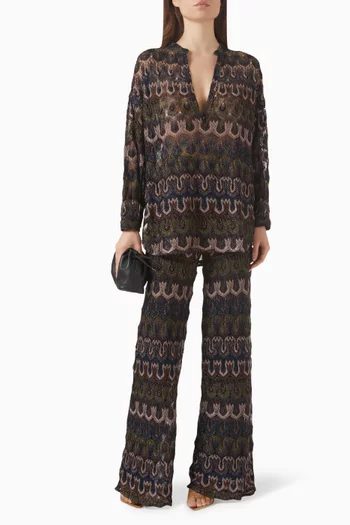 Palazzo Pants in Viscose-lamé