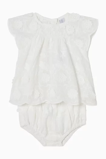 Embroidered Top & Bloomer Set