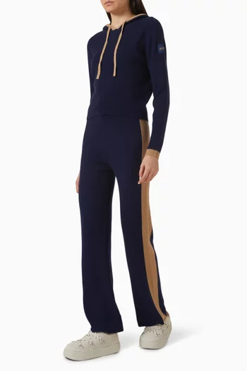 Rib-trim Hoodie in Cashmere Blend