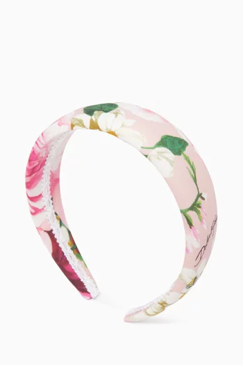 Floral-print Headband in Poplin