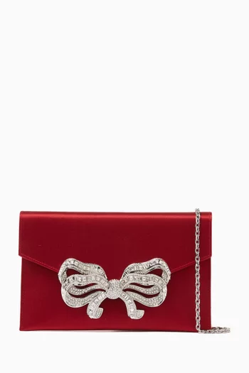 Bow Clutch in Satin
