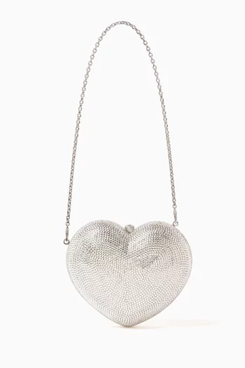 L'Amour Petit Coeur Crystal-embellished Clutch