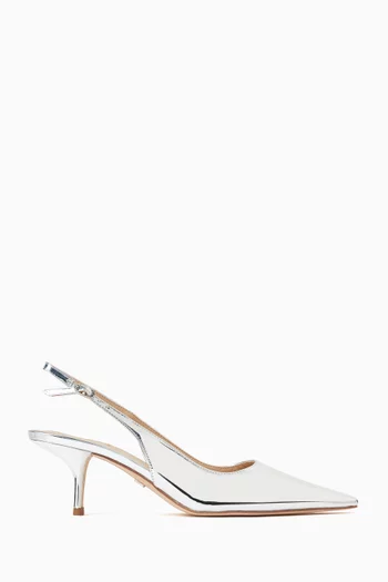 Bianka 60 Slingback Pumps in Metallic Leather