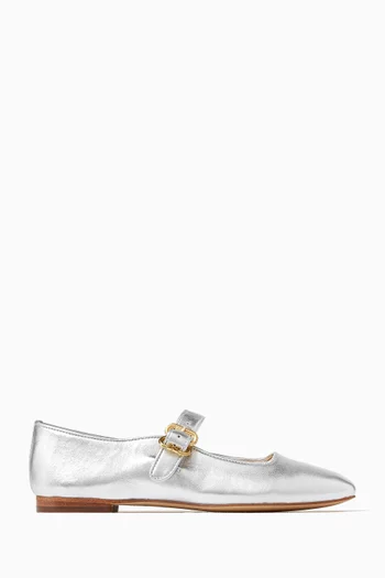 Michaela Ballerina Flats in Metallic Leather