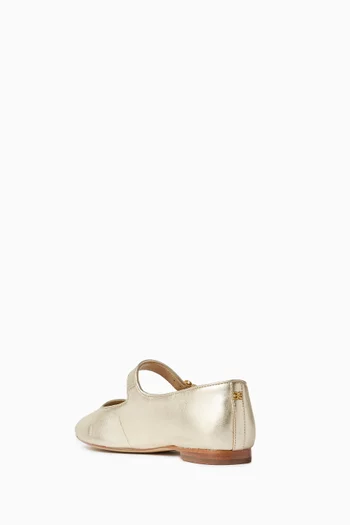 Michaela Ballerina Flats in Metallic Leather