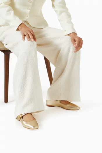 Michaela Ballerina Flats in Metallic Leather