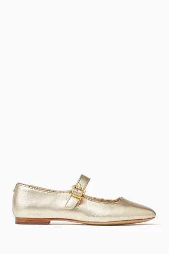 Michaela Ballerina Flats in Metallic Leather
