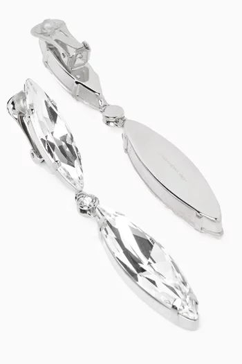 Crystal Clip-on Earrings in Brass