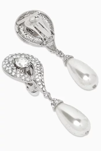 Crystal Earrings in Brass