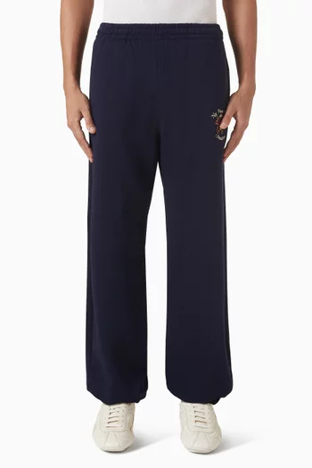 بنطال رياضي بشعار الماركة ووردة صوف قطني