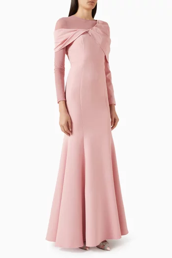 Mesh-panel Fishtail Gown