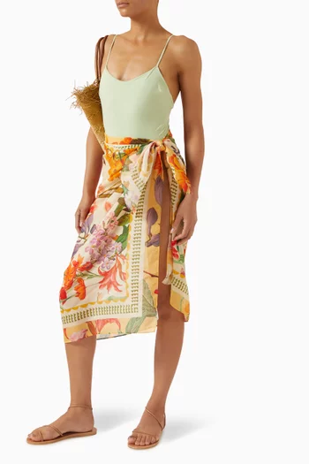 Frame Floral-print Pareo