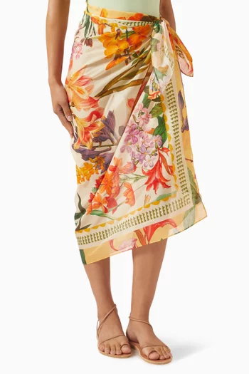 Frame Floral-print Pareo